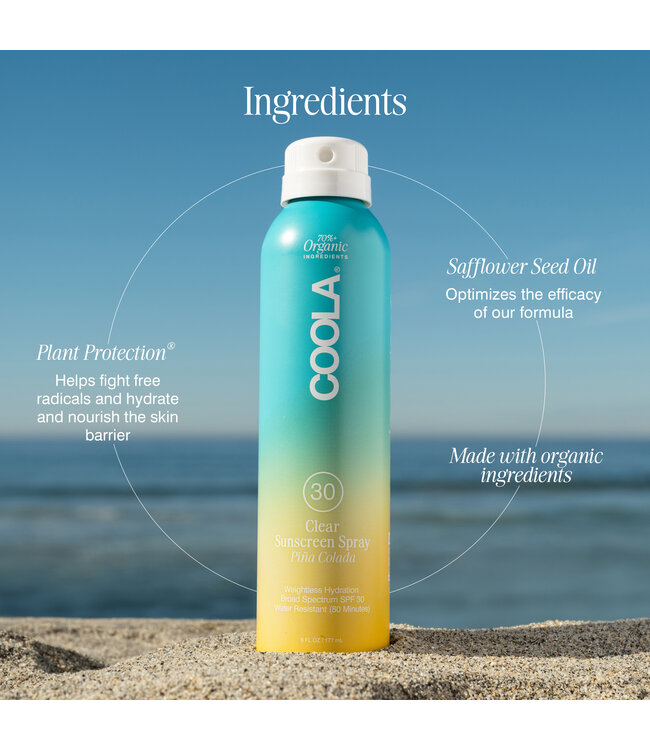 Coola Clear Sunscreen Spray SPF30 | Pina Colada