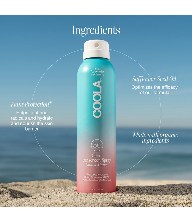 Coola Clear Sunscreen Spray SPF50 | Guava Mango
