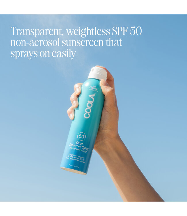 Coola Clear Sunscreen Spray SPF50 | Unscented