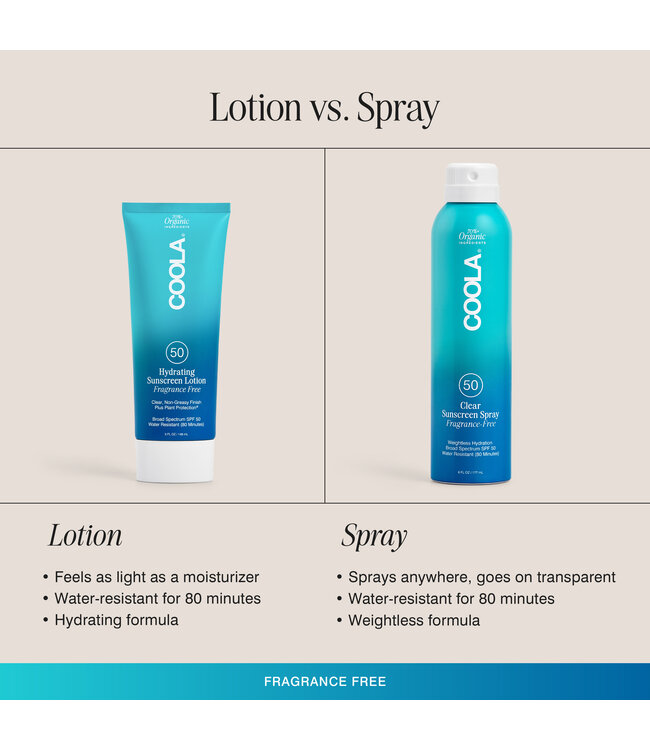 Coola Clear Sunscreen Spray SPF50 | Unscented