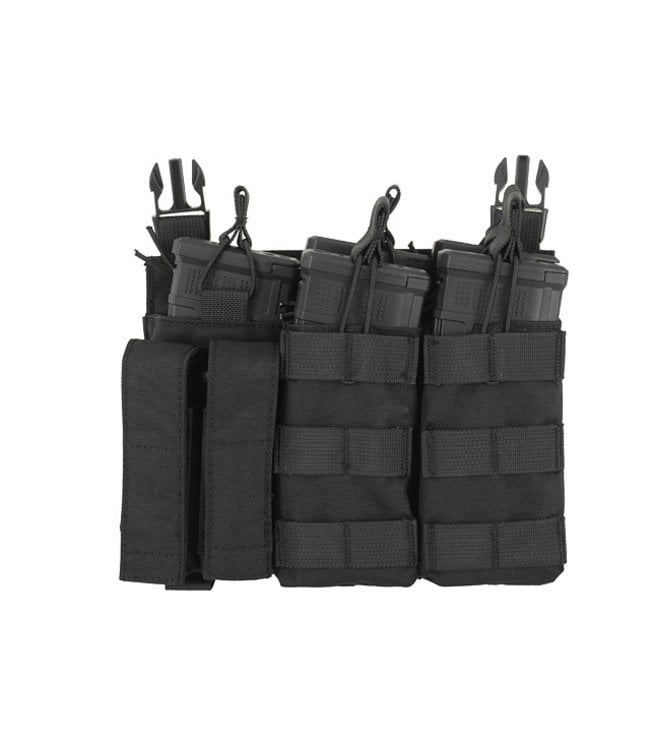 Front panel with 5.56/Pistol buckle up Pouch for Modular Plate Carrier - Black