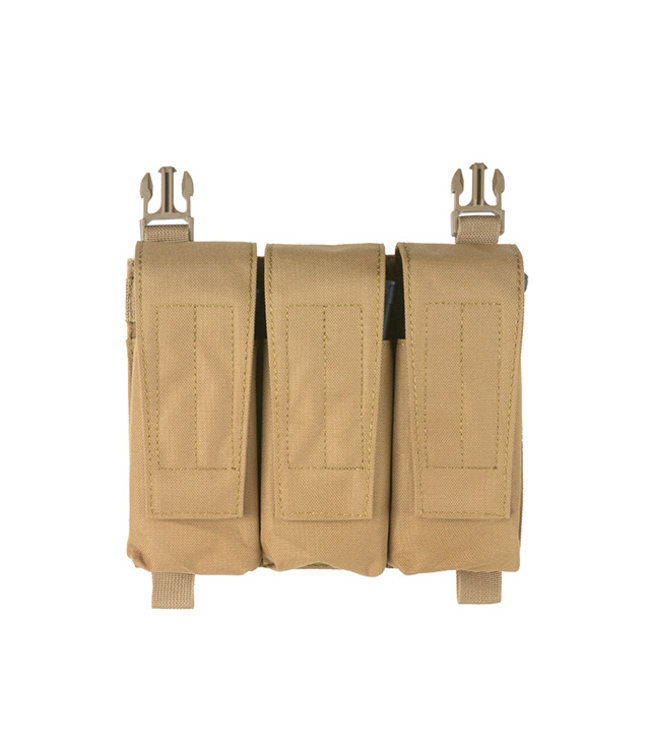 8Fields Front panel met Hybrid 5.56/M4 buckle up pouch voor Modular Plate Carrier - Tan