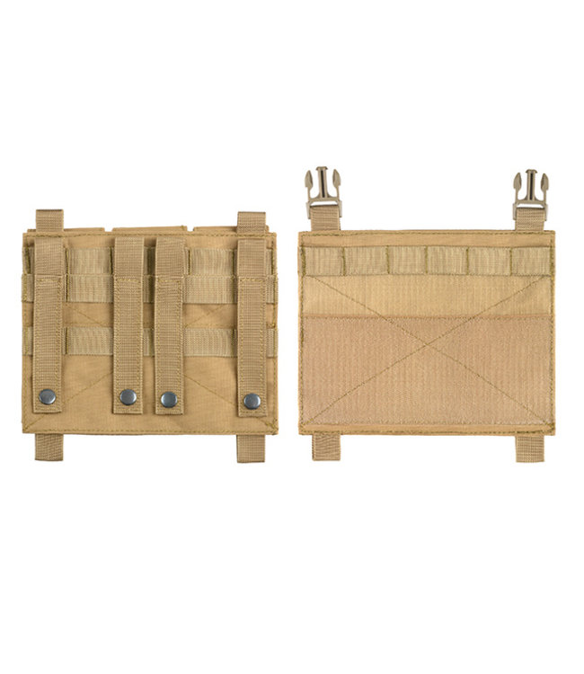 Front panel met Hybrid 5.56/M4 buckle up pouch voor Modular Plate Carrier - Tan