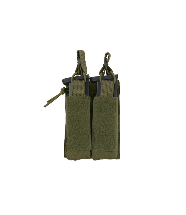 Open top double pistol magazine pouch - OD