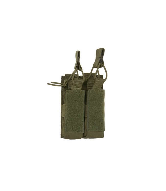 Open top double pistol magazine pouch - OD