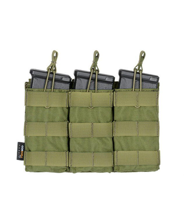 [Premium] Open top Triple magazine pouch voor 5.56 - OD