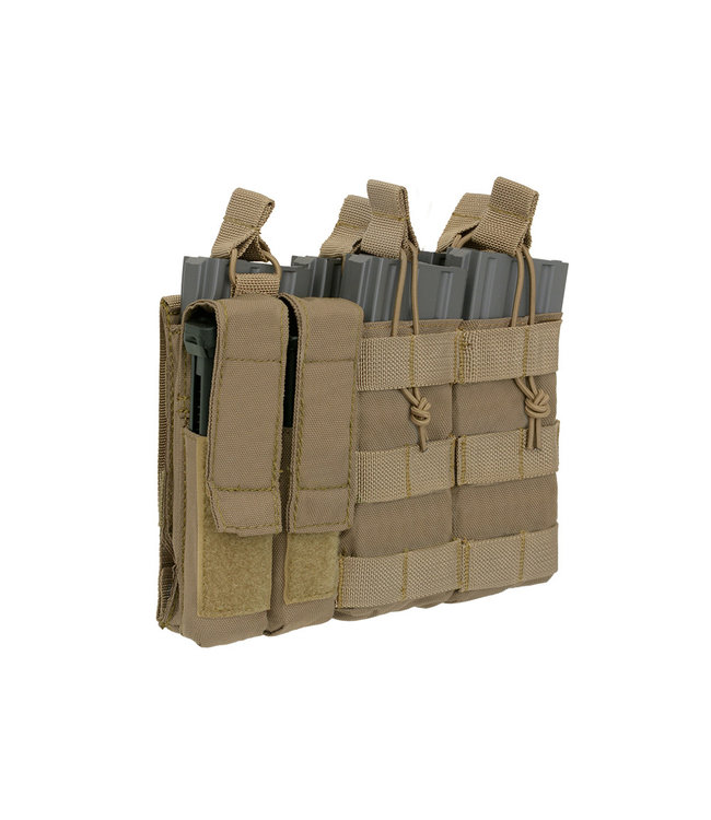Front panel with Molle 5.56/Pistol Pouch voor Modular Plate Carrier - Coyote brown