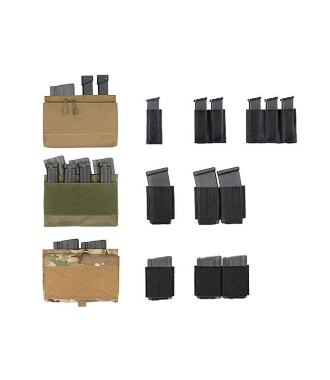 Front panel Molle met kangaroo Pouch voor Modular Plate Carrier - Multicam black