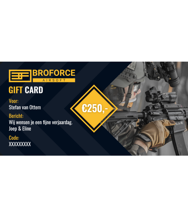 Gepersonaliseerde  digitale waardebon €250,-