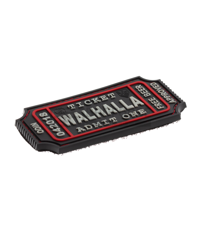 Walhalla Ticket Rubber Patch - Zwart/Rood