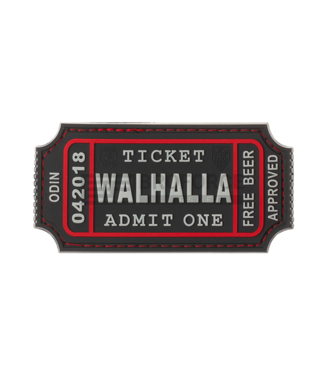 Walhalla Ticket Rubber Patch - Black/Red