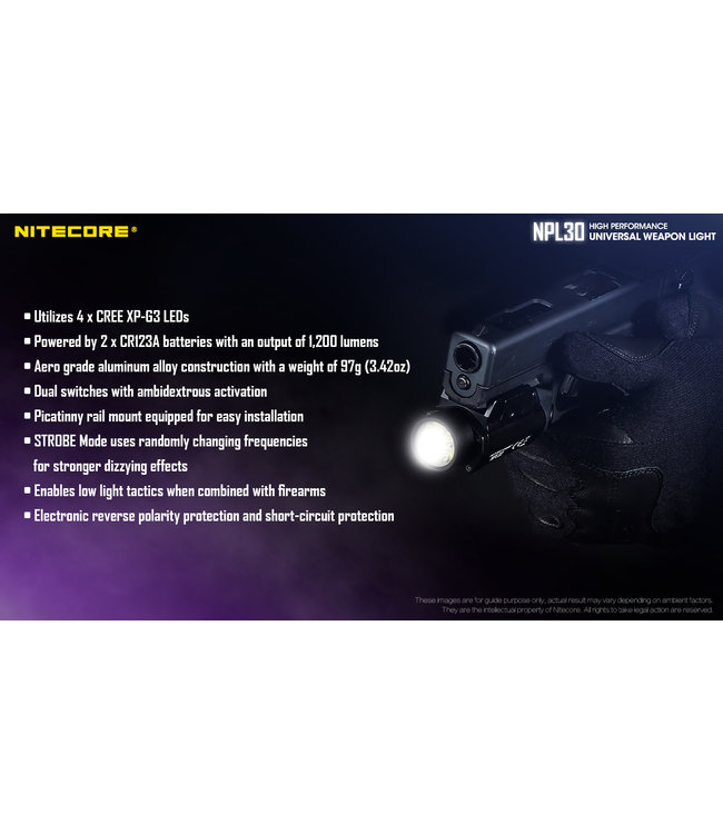NPL30 Pistol Light 1200 lumen + strobe