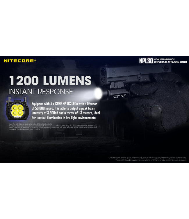 NPL30 Pistol Light 1200 lumen + strobe
