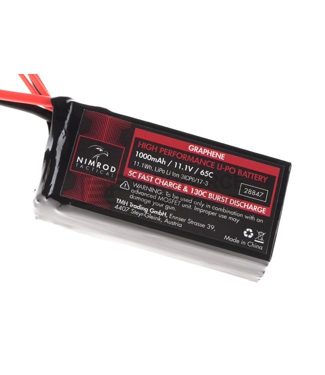 Lipo 11.1V 1000mAh 65C Graphene Block type - Deans