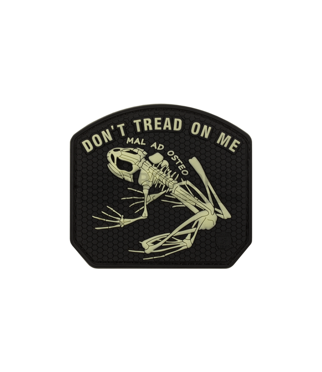 Don't Tread on me Frog Rubber Patch - Glow in the dark