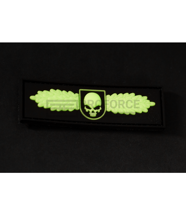 SOF Skull Badge Rubber Patch - Glow In The Dark