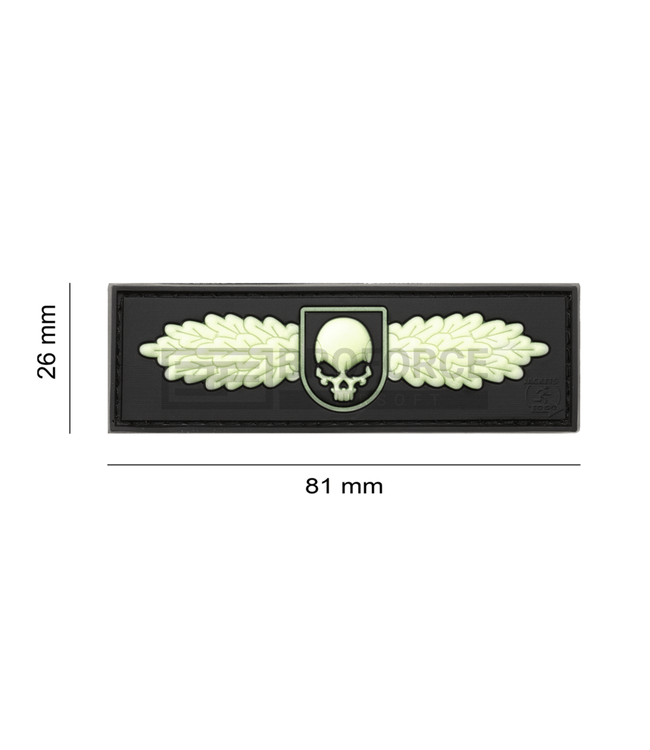 SOF Skull Badge Rubber Patch - Glow In The Dark