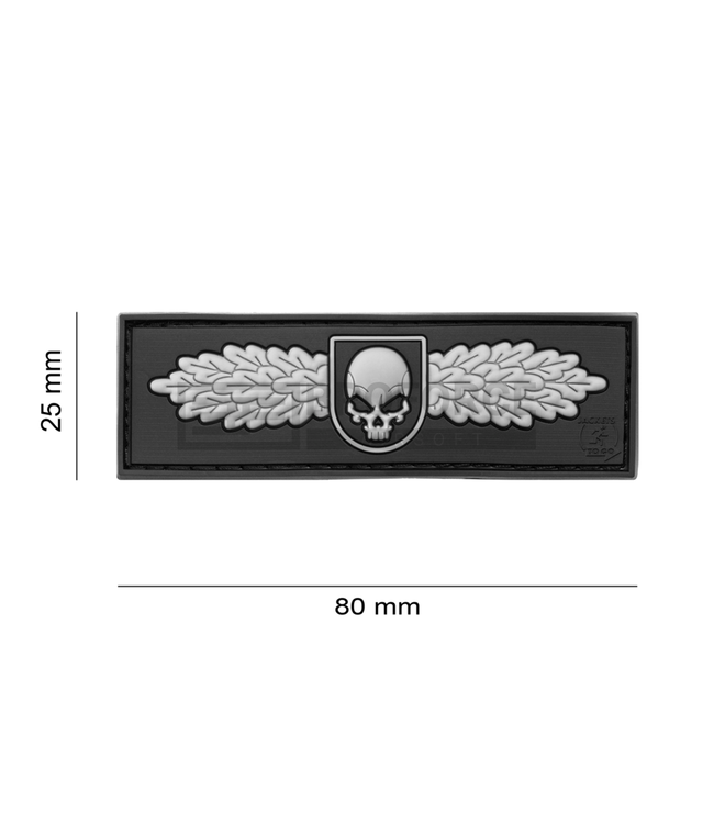 SOF Skull Badge Rubber Patch - Zwart
