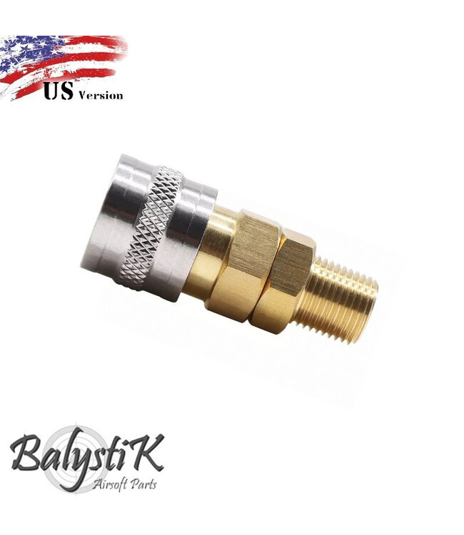 female coupler 1/8 NPT male thread US - Gold / Silver