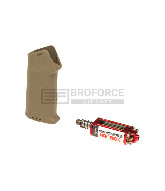 Ares High Torque Slim Motor + Amoeba Slim Pistol Grip - Desert