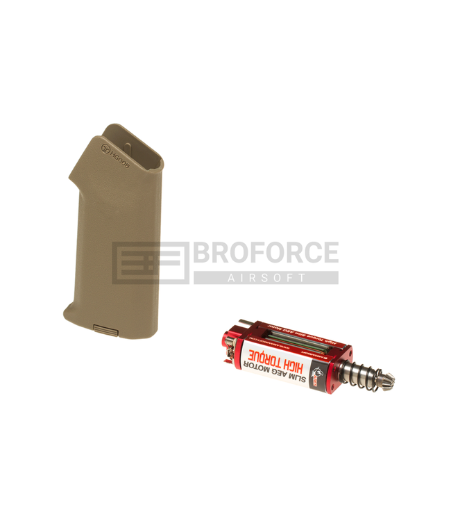 Ares High Torque Slim Motor + Amoeba Slim Pistol Grip - Desert
