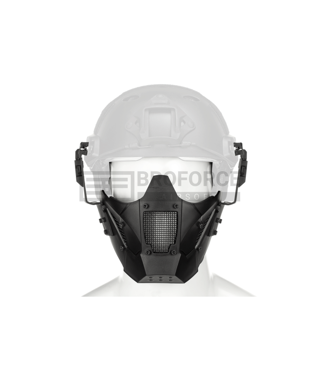 Pirate Arms Warrior Steel Half Face Mask - Black