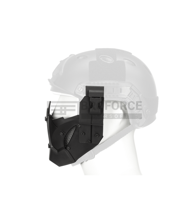 Pirate Arms Warrior Steel Half Face Mask - Black