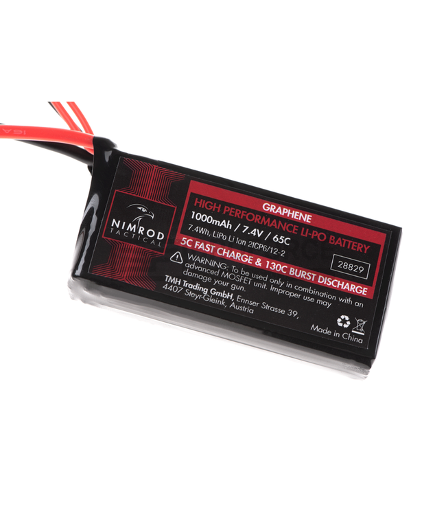 Nimrod Lipo 7.4V 1000mAh 65C Graphene PEQ Type T-Plug - Black