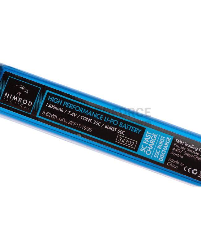 Nimrod Lipo 7.4V 1300mAh 25C Buffer Tube Type T-Plug