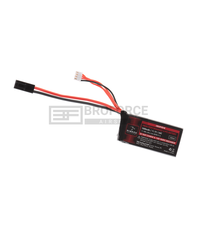 Nimrod Lipo 11.1V 1000mAh 65C Graphene PEQ Type - Black