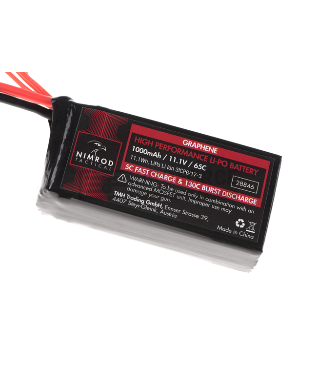 Nimrod Lipo 11.1V 1000mAh 65C Graphene PEQ Type - Black