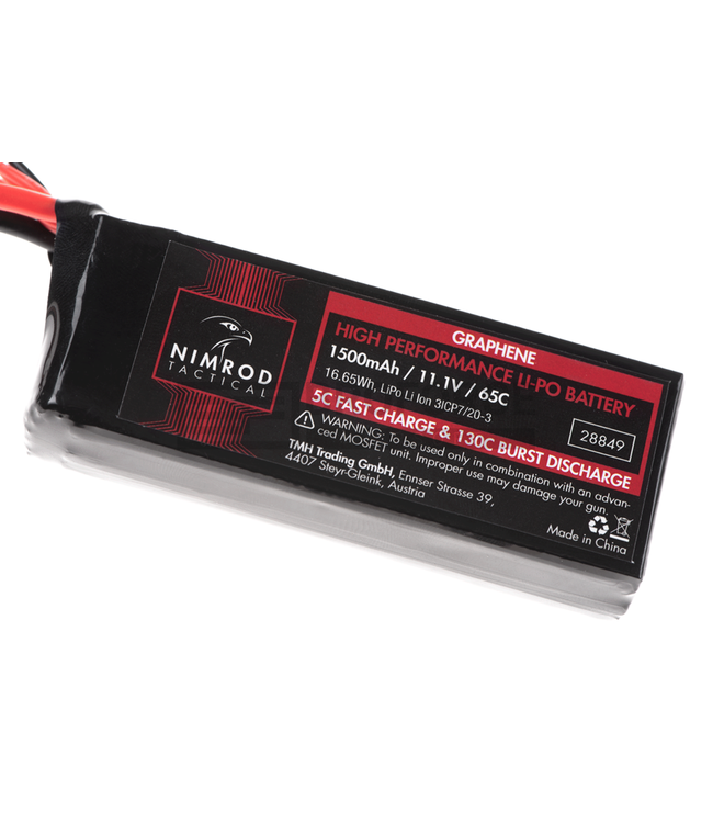 Nimrod Lipo 11.1V 1500mAh 65C Graphene Mini Type T-Plug - Black