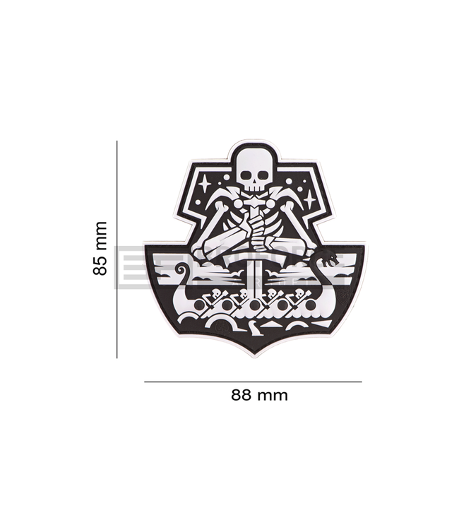 JTG Ghost Ship Skull Rubber Patch - White