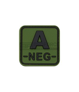 JTG Bloodtype Square Rubber Patch A Neg - Forest