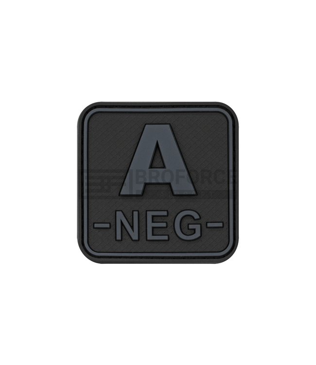 JTG Bloodtype Square Rubber Patch A Neg - Blackops