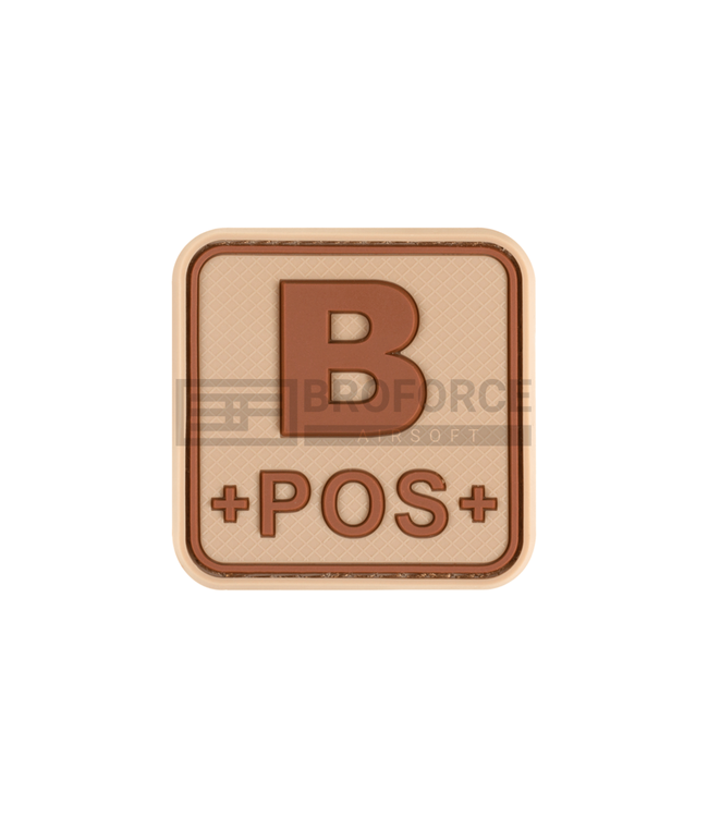 JTG Bloodtype Square Rubber Patch B Pos - Desert