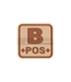 JTG Bloodtype Square Rubber Patch B Pos - Desert