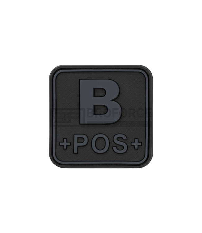 JTG Bloodtype Square Rubber Patch B Pos - Blackops