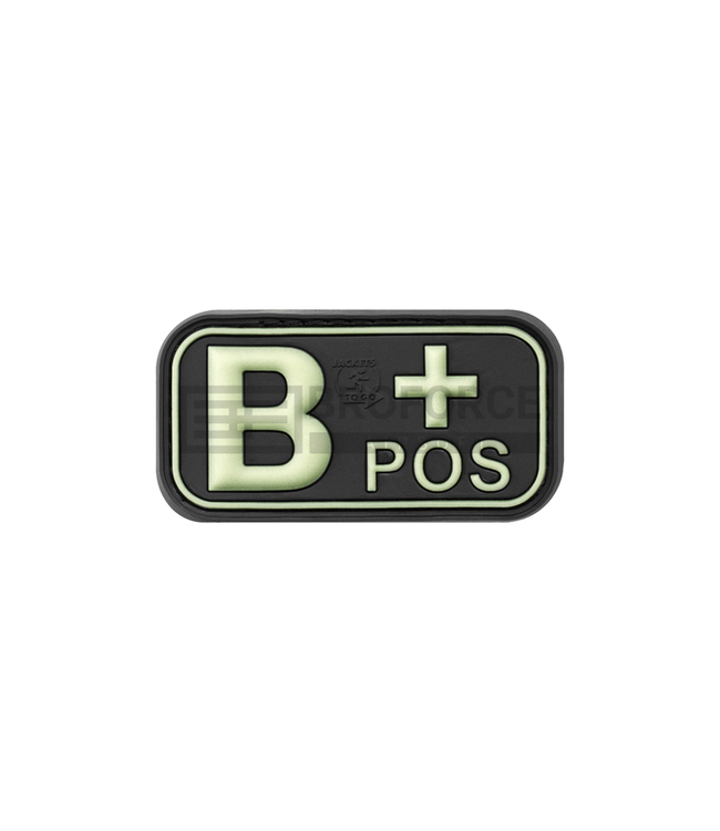 JTG Bloodtype Rubber Patch B Pos - Glow