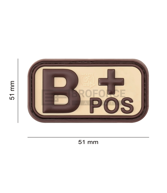 JTG Bloodtype Rubber Patch B Pos - Desert
