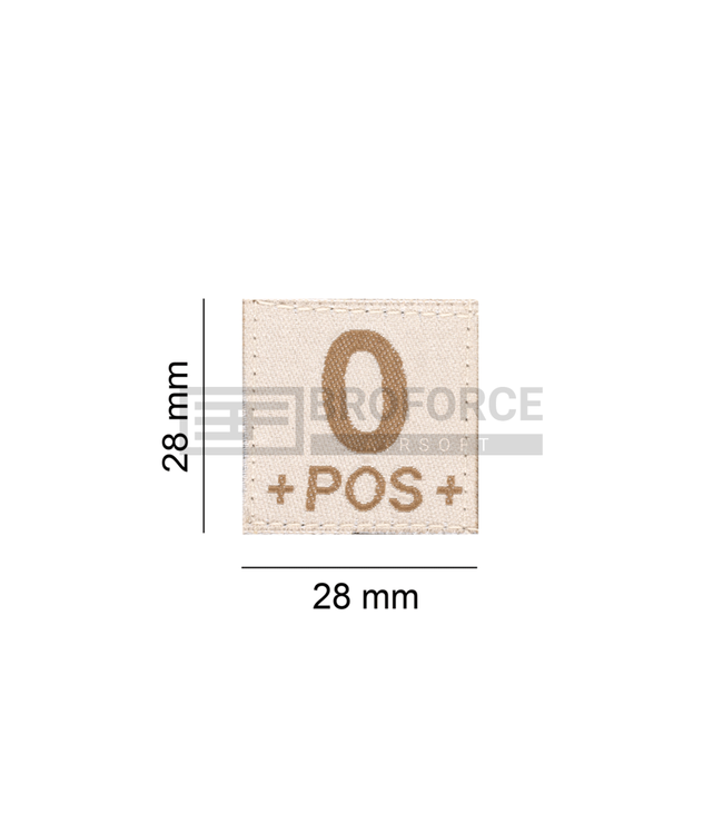 Clawgear 0 Pos Bloodgroup Patch - Desert