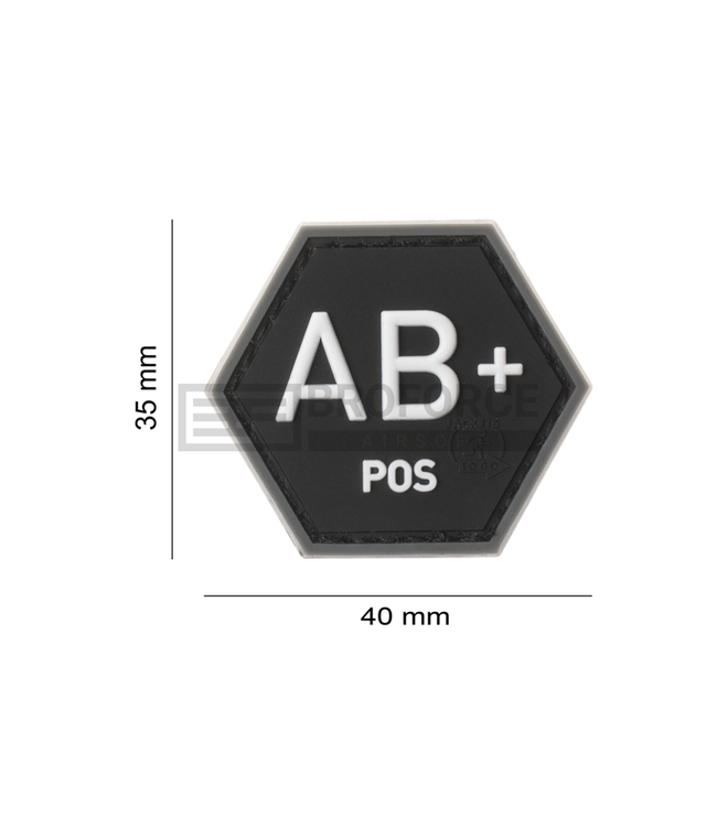JTG Bloodgroup Hexagon Rubber Patch AB Pos - SWAT