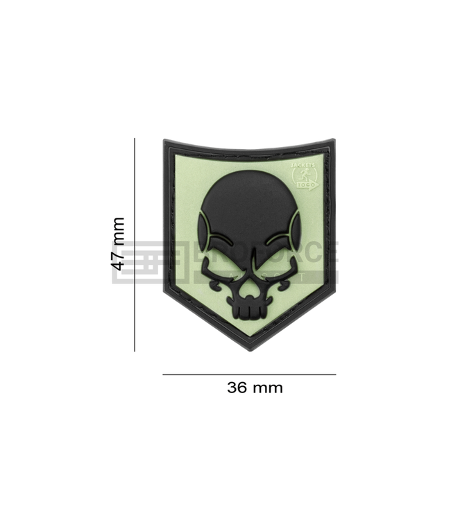 JTG SOF Skull Rubber Patch - Glow Back