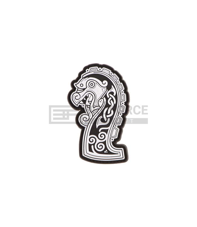 JTG Northman Dragon Ship Head Rubber Patch - White