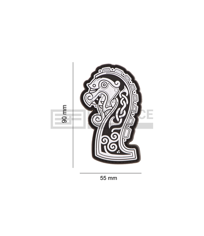 JTG Northman Dragon Ship Head Rubber Patch - White