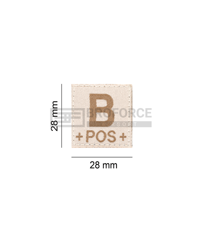 Clawgear B Pos Bloodgroup Patch - Desert