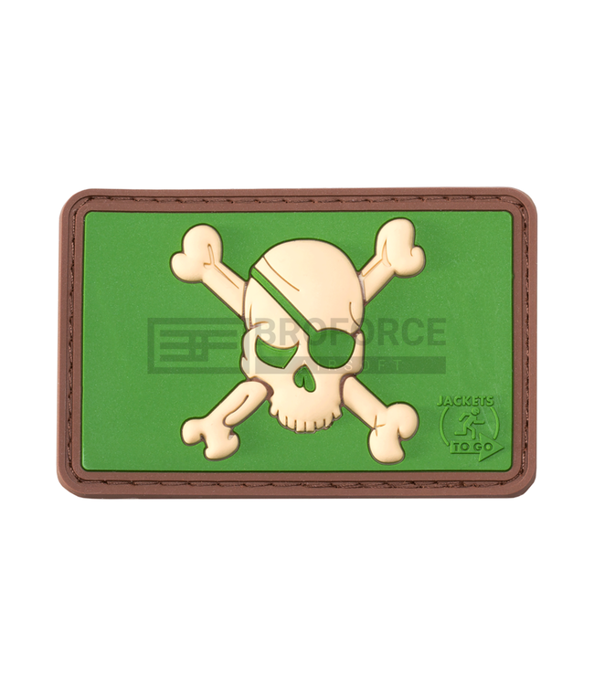 JTG Pirate Skull Rubber Patch - Green