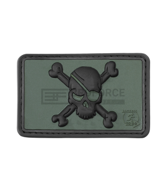 JTG Pirate Skull Rubber Patch - Forest JTG Pirate Skull Rubber Patch - Forest