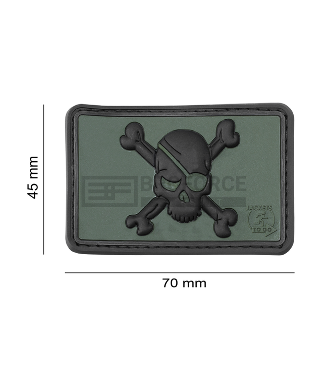 JTG Pirate Skull Rubber Patch - Forest