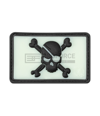 JTG Pirate Skull Rubber Patch - Glow Back